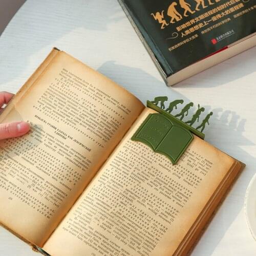 2 PCS Evolution Bookmark 3D Silicone Reading Page Clip Evolutionism Book Holder Gift for Kids WXV Sale