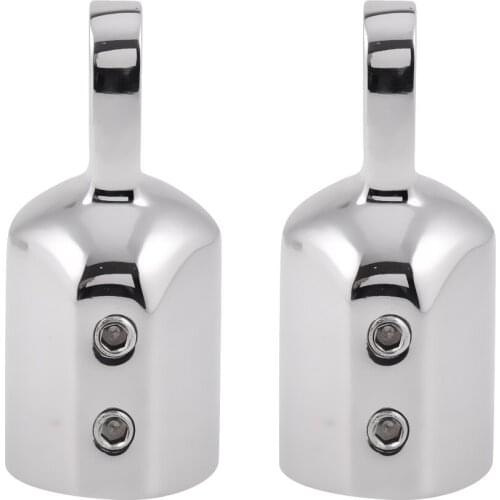 2 Pieces 7/8 inch 22mm Bimini Top Tube Cover Eye End Cap, Heavy Duty Boat Marine Hardware 316 Stainless Steel , 2 Pair