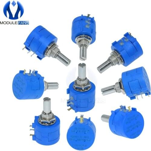 3590S-2-103L 3590S 500R 1K 2K 5K 10K 20K 50K 100K Ohm Precision Multiturn Potentiometer 10-Turns Rotary Adjustable Resistor