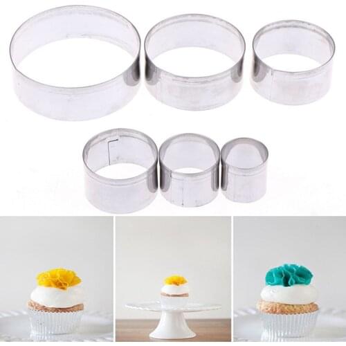 6Pcs Stainless Steel Round Polymer Clay Cutter Molds Pottery Ceramic Cutting Mould Diy Tools