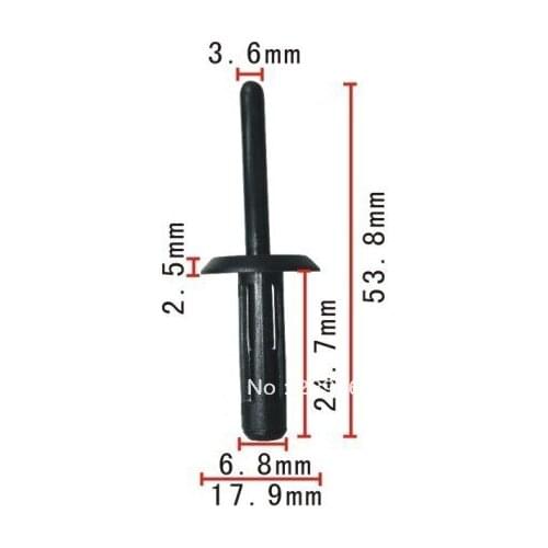 Free Shipping 100PCS Blind Rivet For GM:10109689,12337915 Plastic Clips For Cars Boby Auto Fasteners Plastic Rivet