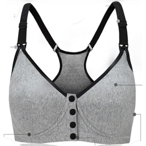 Maternity Cotton Plus Size Nursing Bra Before Open Buckle Push Up Breastfeeding Underwear Pregnant Women Cup B C C-FY-F3