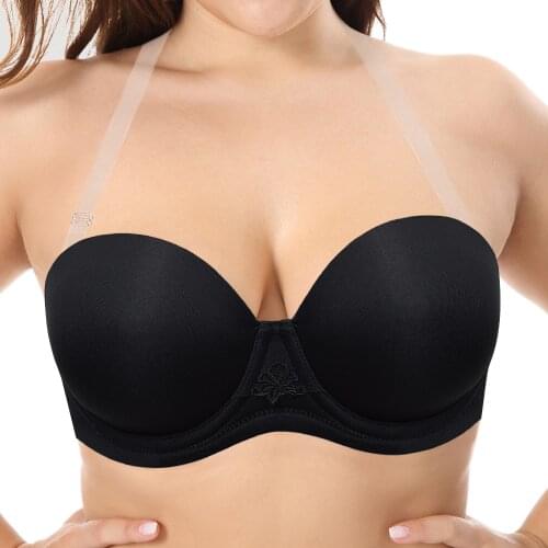 NEW Multiway B C D E F G H 1/2 Cup Adjustable Plus Size Women Sexy Bras Push Up Silicone Strapless Halter 32 34 36 38 40 42 44