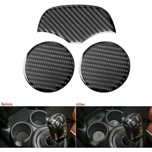 For BMW Mini F56 F55 F54 Sticker Car Interior Carbon Fiber Water Cup Holder Cover Coaster Decal