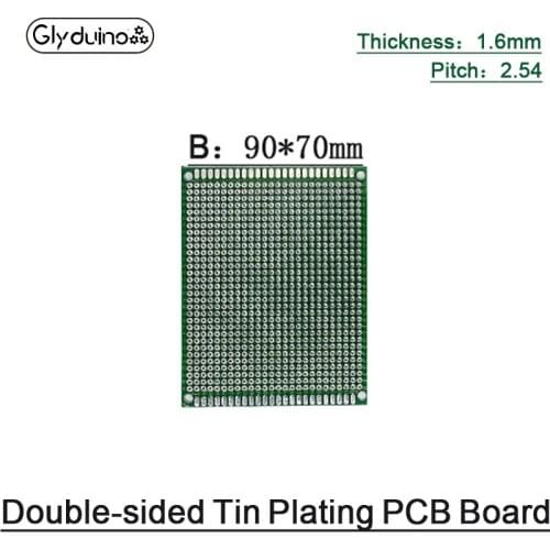 Glyduino 9*7 CM Double-Sided Spray Tin PCB Board Thickness 1.6mm Pitch 2.54 Hole 90*70mm High Quality Fiberglass Experiment