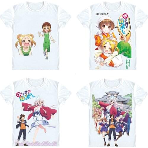Yuuna and the Haunted Hot Springs T-Shirts Short Sleeve Shirts Manga Yuragi-so no Yuna-san Kogarashi Fuyuzora Cosplay Shirt
