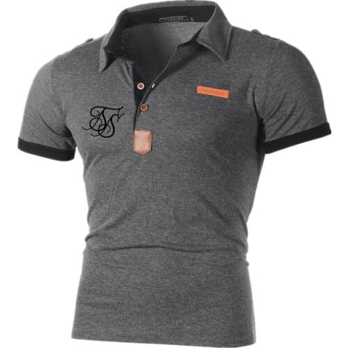 2021SikSilk New Mens Polka Dot Slim T-shirt Summer Fashion Breathable Cotton Mens Short Sleeve Lapel Pullover +16