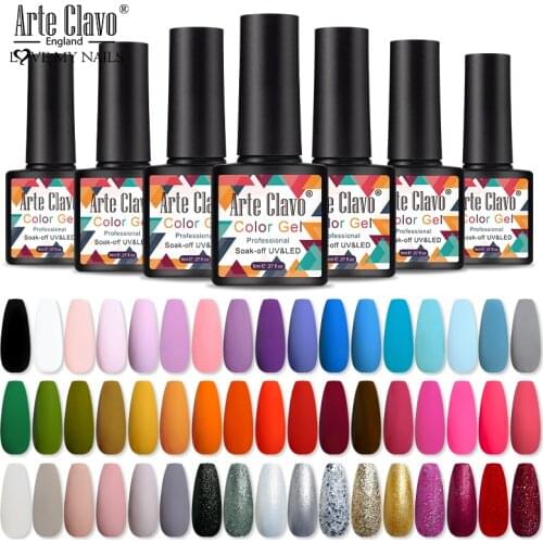 Arte Clavo 8ml Gel Nail Polish Matt Top Base Coat LED Soak Off Black White New Arrival Varnish Hybrid Nail Art Maincure Polish