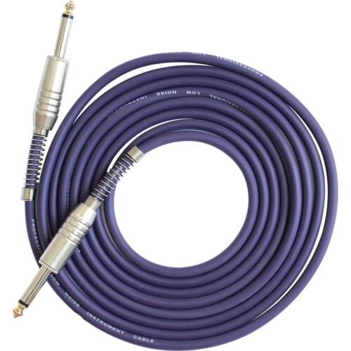 FLGW-24 Mono Jack Guitar Cable Audio Male to Male Cable Wire Cord Rubber Copper 6.35mm Straight Plug For Electric Instruments