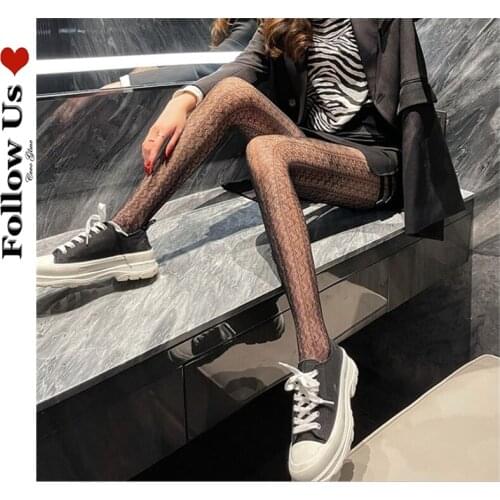 Gothic Y2K Japanese Pattern Pantyhose Female 2021 Sexy Black Lace Hollow Fishnet Stockings Lolita Kawaii Breathable Tights Woman
