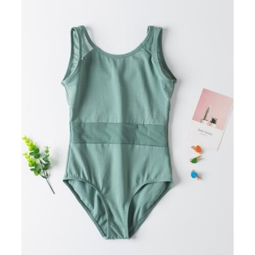 Kids Toddler Ballet Dance For Girls Short Sleeve Leotard Lace Cotton Splice Gymnastics Swimsuit For Dancing Bodysuit Ballerina