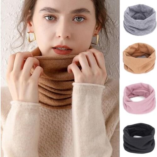 Hot Scarf Women Men Fashion Female Winter Warm Solid Chunky Cable Knit Wool Snood Infinity Neck Warmer Cowl Collar Circle Scarf