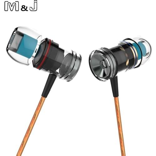 M&J M53 Magnetic Metal Earphone High Quality Stereo Earphones fone de ouvido Wired Music Earphone For Phone With Microphone