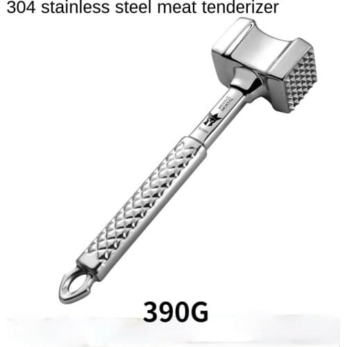 All-steel 304 stainless steel tender meat hammer household double-sided meat loosener kitchen gadget precision cast steak hammer
