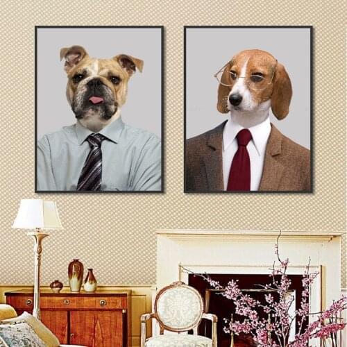 Funny Dog Spray Canvas Painting Nordic Decoration Home Art Poster Modular Wall Picture For Childrens Room Nursery Decor