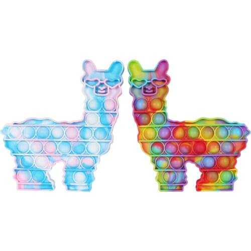 Newest Tie-dye Mental Arithmetic Toy Cartoon Alpaca Shape Desktop Decompression Parent-child Interaction Educational Toy