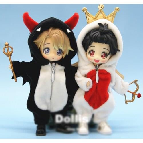 Ob11 baby clothes plush jumpsuit angel demon suit doll clothes wings pajamas gift 1/12 BJD doll clothes