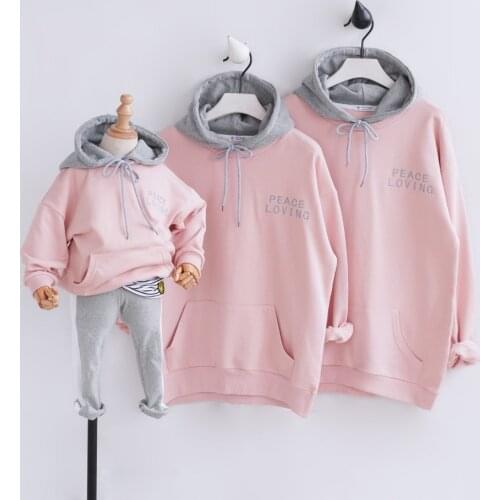 Cartoon Family Matching Outfits 2020 Fashion Family Look Mother Baby Cotton Mommy And Me Clothes Family Clothing Hoodies Tops