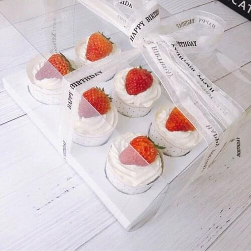 Transparent Cupcake Box Bread Cake Boxes And Packaging Gift Box Patisserie Wedding Party Cake Baby Shower Party Decoration