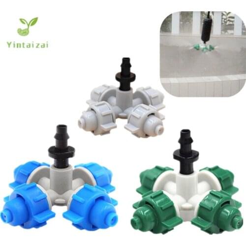 50pcs Fogger and Cross Misting Sprinkler With 1/4" Connector Humidification Hanging Sprinkler For Drip Irrigation