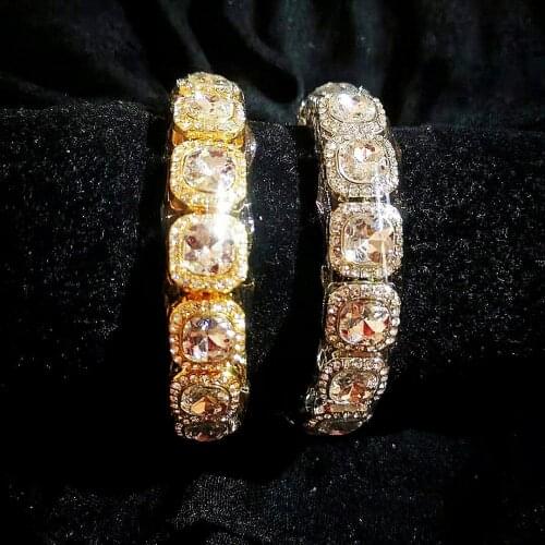 Luxury 10mm Tennis Bracelets Iced Out Chain Crystal Wedding Bracelet for Women Men Jewelry Luxury Gold Bangle Charm Bracelet Men