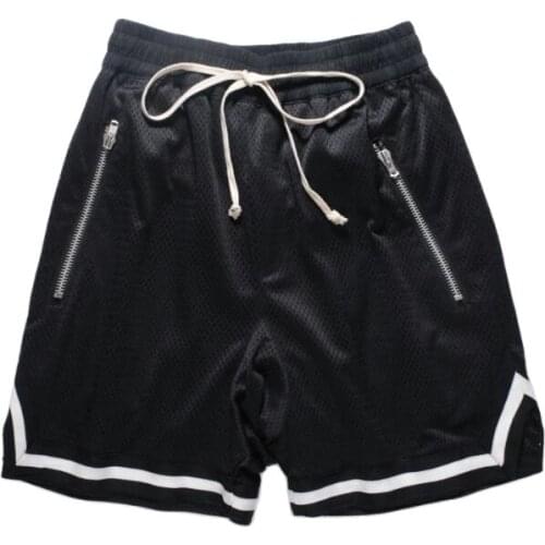 Summer 2021 shorts men high street mesh the double layer pocket zipper loose streetwear justin bieber Men Shorts Hip hop shorts