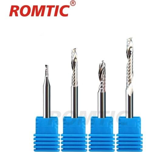 MDF Solid Wood Cutting Single Blade Compound Cutter Spiral Milling Cutter Veneer ROMTIC Computer Engraving Machine Tool