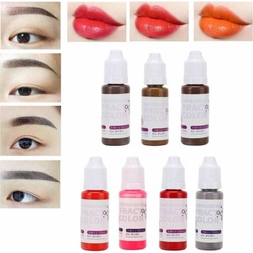 15ml Lips Mist Eyebrow Tattoo Pigment Microblading Semi-Permanent Tattoo Ink for Practice Body Art Tattoo Makeup Inks Pigment