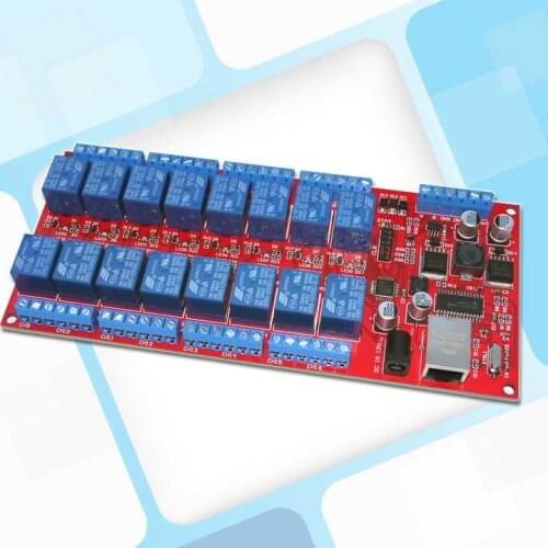 16 Channels Ethernet RS485 Relay Board ModBus TCP/RTU Gateway Cloud TCP UDP Android WeChat APP IP VB Delphi