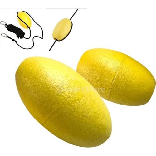 2 Pieces Small & Large Yellow EVA Foam Kayak Canoe Drift Anchor Float Buoy for Tow Rope Throw Line Accessories
