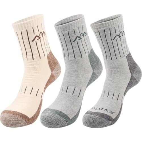 3 Pairs Men Cotton Hiking Socks Breathable Outdoor Thicken Warm Socks Hiking Climbing Sports