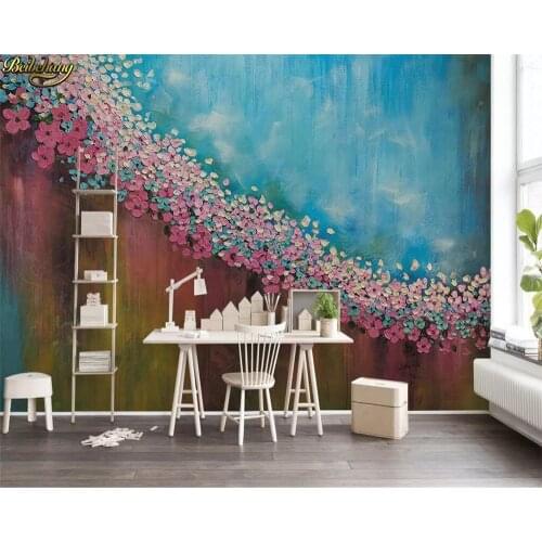 Beibehang Custom wallpaper 3d mural oil painting floral texture retro TV background wall papers home decor papel de parede 3d