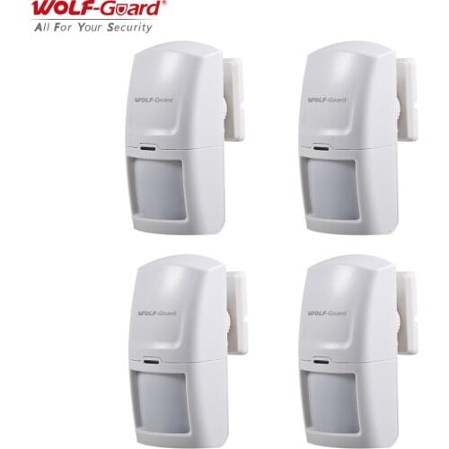 4Pcs Wolf-Guard Wireless PIR Motion Sensor Detector Useful Accessories for Home Security Alarm System 3G/GSM Host Panel 433MHz