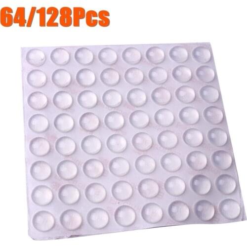 64/128pcs Self Adhesive Rubber Feet Pads Rubber Transparent Cupboard Door Close Buffer Bumper Stop Cushion for Drawer Cabinet