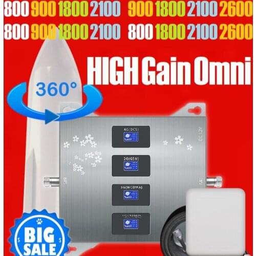 Omni 360 degree antenna full kit 2100 1800 900 MHZ gsm amplifier 4g signal booster mobile network Repeater 2g 3g 4g three band