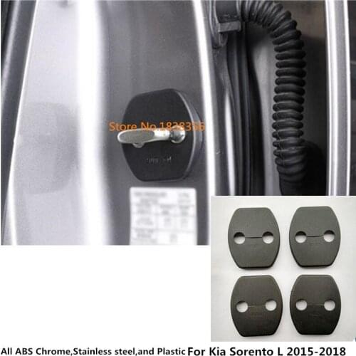 Car latch stop anti rust water proof Door lock keys key protection buckle panel part 4pcs For Kia Sorento L 2015 2016 2017
