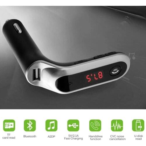 S7 Car Hands-free Wireless Blue-tooth Mp3 Caller Music Player FM Transmitter AUX Modulator Car Kit MP3 SD USB TF music Player