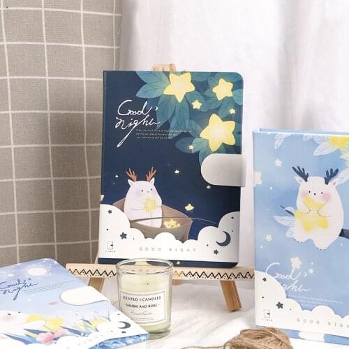 32K Cute Cartoon Christmas Elk Hand Book Bronzing matte texture magnetic buckle Notebook Diary Child Gift Christmas Stationery