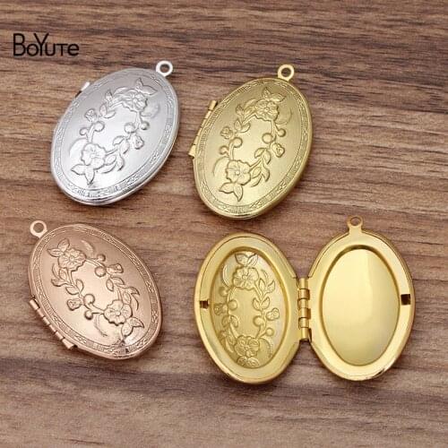 BoYuTe (10 Pieces/Lot) 26*37MM 9MM Thickness Metal Brass Oval Shape Floating Locket Pendant Factory Direct Wholesale