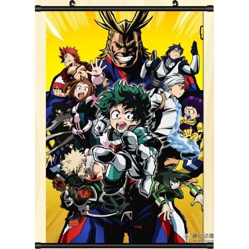 Coscase Anime My Hero Academia bakugo katsuki OCHACO URARAKA Todoroki Shoto Home Decor Wall Scroll Poster Decorative Pictures