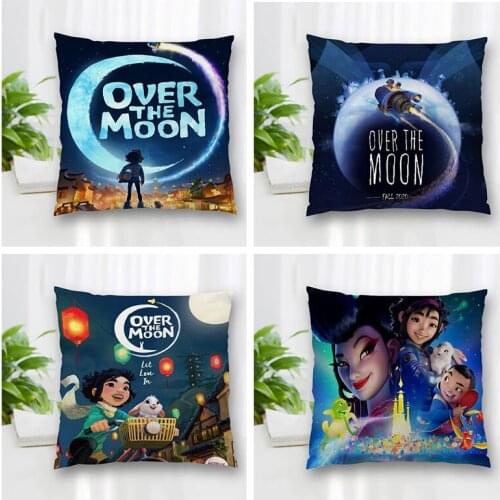 Hot Sale Custom Decorative Pillowcase Over the Moon Square Zippered Pillow Cover Best Nice Gift 20X20cm 35X35cm 40x40cm