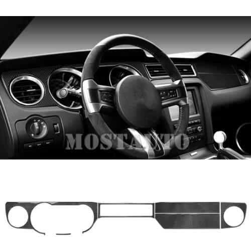 For Ford Mustang Carbon Fiber Front Dashboard Edge Cover Trim 2009-2013 Black/Red 6pcs Car Accessories Interior Car Decor