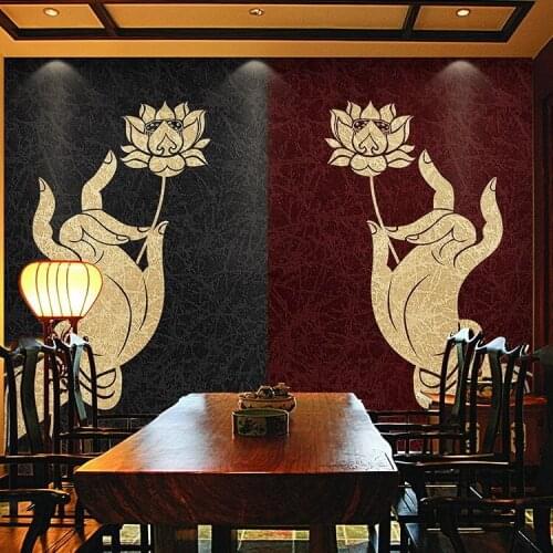 8d Papel Murals Finger Lotus Buddha 3D Photo Murals Wall paper for Background Religion 3d wallpaper Wall Murals Large Murals
