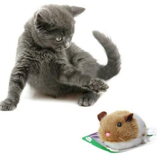 Pet Cat Plush Mice Hamster Toy Funny Animals Vibration Running Toy for Kitten Solving Boredom Pet Cat Interactive Toys 1pc