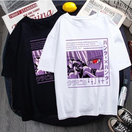 Kawaii Hunter X Hunter Killua Zoldyck T-shirt Men Harajuku Kurapika 90s Tshirt Cute Anime Hisoka T Shirt Graphic Top Tees Male
