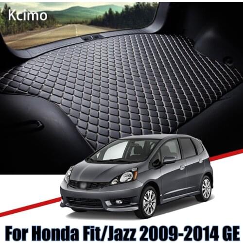 Leather Car Trunk Mat For Honda Fit 2009-2014 Trunk Boot Mat Honda GE Cargo Tray Slip Rear Jazz Cover Pad