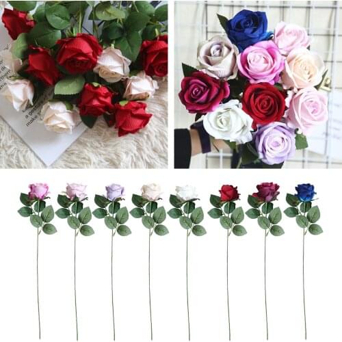 Beautiful Artificial Flowers Rosaceae Fake Rose Flower Bouquet for Nordic Home Wedding Holiday Indoor Outdoor Decoration