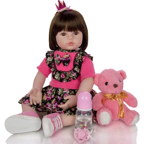 60CM bebe reborn toddler girl doll soft stuffed body soft silicone baby reborn gift realistic playmate play house toys