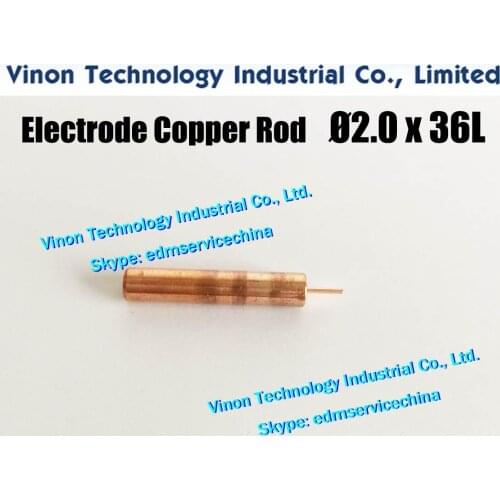 10PCS EDM Electrode Copper Rod d=2.0mm,Shank D6.0mm,Shank 30Lmm,Overall length 36Lmm. Copper Rod for Electro-Discharge Machining