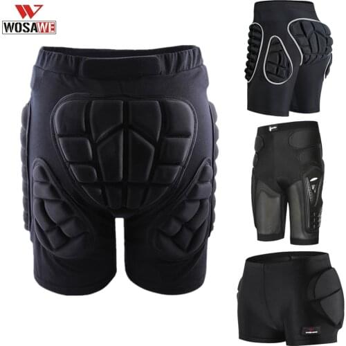 WOSAWE Unisex Motorcycle Shorts Ski Snowboarding Protective Gear Hip Butt Pad Outdoor Sports MTB Bike Armor Motocross Shorts